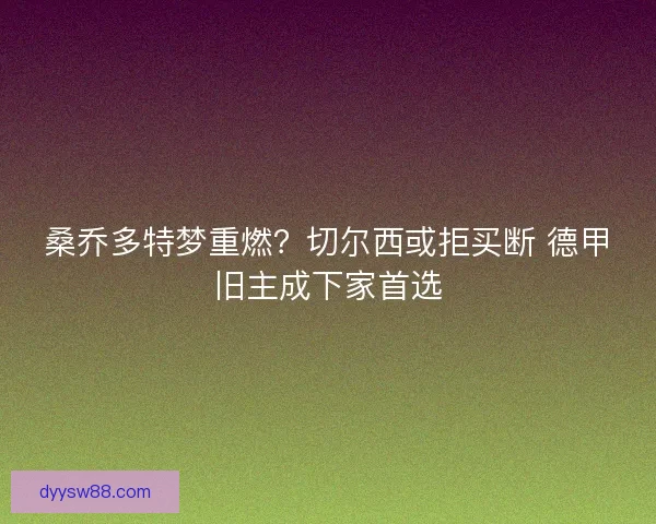 桑乔多特梦重燃？切尔西或拒买断 德甲旧主成下家首选